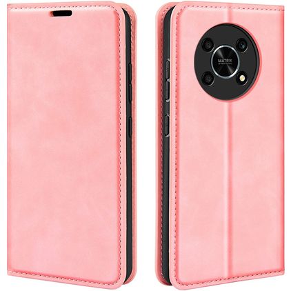 Mobigear Retro Slim HONOR Magic 4 Lite Klapphülle Portemonnaie - Pink