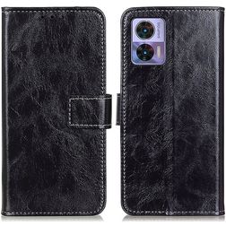 Mobigear Basic Motorola Edge 30 Neo Hülle Klapphülle Geldbörse - Schwarz