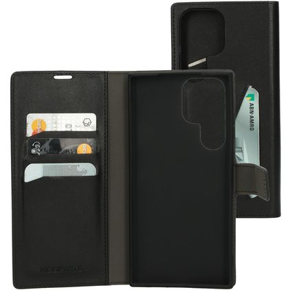 Mobiparts Classic Wallet Samsung Galaxy S23 Ultra Hülle Klapphülle Geldbörse - Schwarz