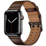 Mobigear Milano Leder Apple Watch Armband Dornschließe - 49/46/45/44 mm - Braun