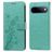 Mobigear Flowers Google Pixel 11 Pro XL Hülle Klapphülle Geldbörse - Grün