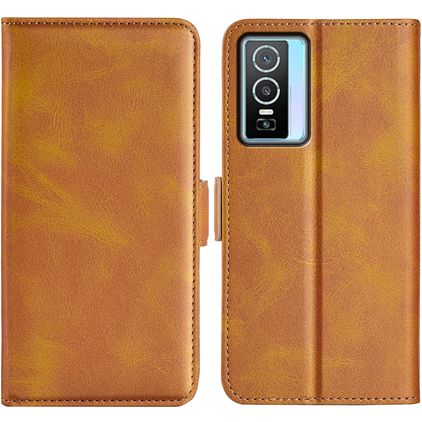 Mobigear Slim Magnet Vivo Y76 Klapphülle Portemonnaie - Cognac