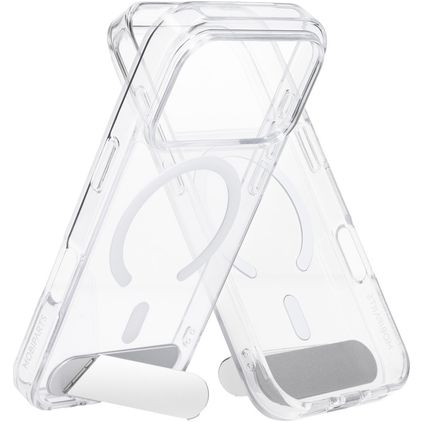 Mobiparts Hardcover Durchsichtig iPhone 18 Pro MagSafe Hülle Hardcase Backcover mit Ständer - Transparent