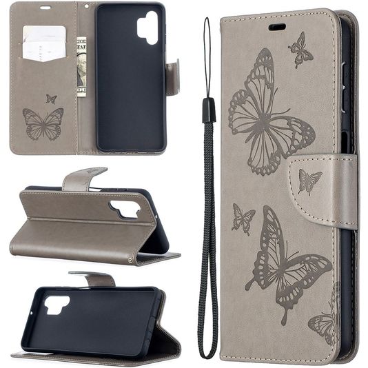 Mobigear Butterfly Book Case Cover Gray Samsung Galaxy A32