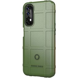 Mobigear Rugged Shield Realme 7 Hülle Flexibles TPU Backcover Stoßfest - Grün