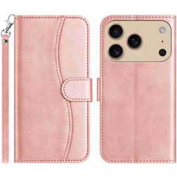 Mobigear S Line iPhone 17 Pro Hülle Klapphülle Geldbörse - Roségold