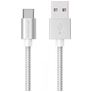 Mobigear Nylon USB-A auf USB-C Kabel 1 Meter - Weiß