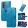 Mobigear Butterfly Motorola Edge (2022) Hülle Klapphülle Geldbörse - Blau