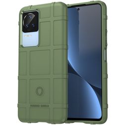 Mobigear Rugged Shield POCO F4 Hülle Flexibles TPU Backcover Stoßfest - Grün
