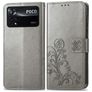 Mobigear Clover POCO X4 Pro 5G Hülle Klapphülle Geldbörse - Grau