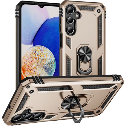 Mobigear Armor ring Samsung Galaxy A16 Hülle Hardcase Backcover Stoßfest mit Ringhalter - Gold