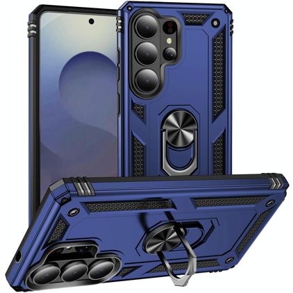 Mobigear Armor ring Samsung Galaxy S26 Ultra Hülle Hardcase Backcover Stoßfest mit Ringhalter - Blau