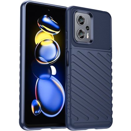 Mobigear Groove POCO X4 GT Hülle Flexibles TPU Backcover - Blau