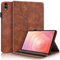 Mobigear Tree Samsung Galaxy Tab S11 Ultra Hülle Klapphülle + Stifthalter - Braun