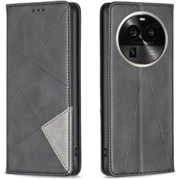 Mobigear Rhombus Slim OPPO Find X6 Pro Hülle Klapphülle - Schwarz