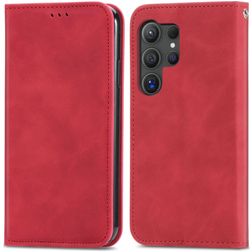 Mobigear Retro Slim Samsung Galaxy S25 Ultra Hülle Klapphülle Geldbörse - Rot