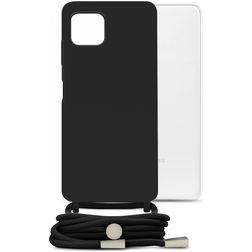 Mobilize Lanyard Gelly Samsung Galaxy A22 5G Flexibles TPU Handykette - Schwarz
