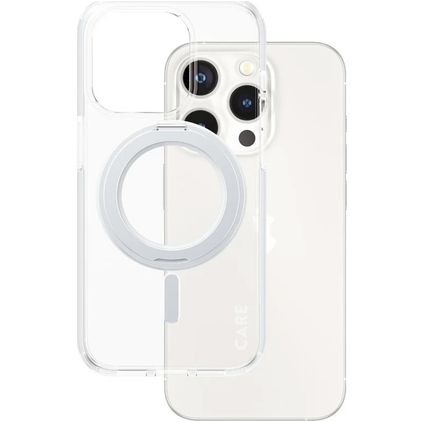 CARE by PanzerGlass Feature Case iPhone 15 Pro MagSafe Hülle Hardcase Backcover - Transparent / Silber