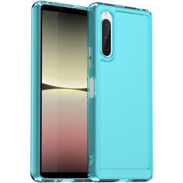 Mobigear Crystal Sony Xperia 10 V Hülle Flexibles TPU Backcover - Blau