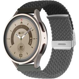 Mobigear Braided Dual Nylon Smartwatch Armband Klappschließe - 20 mm - Schwarz / Grau