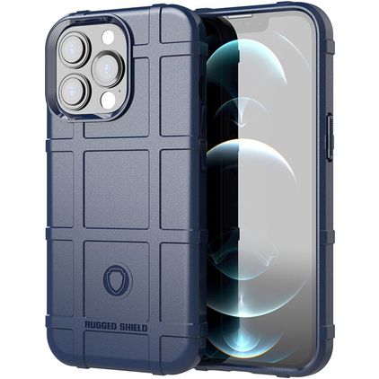 Mobigear Rugged Shield iPhone 13 Pro Max Hülle Flexibles TPU Backcover Stoßfest - Blau