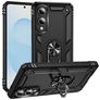 Mobigear Armor Ring Samsung Galaxy S25 Edge Hülle Hardcase Backcover Stoßfest mit Ringhalter - Schwarz