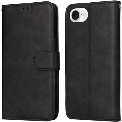 Mobigear Wallet iPhone 16e Hülle Klapphülle Geldbörse - Schwarz