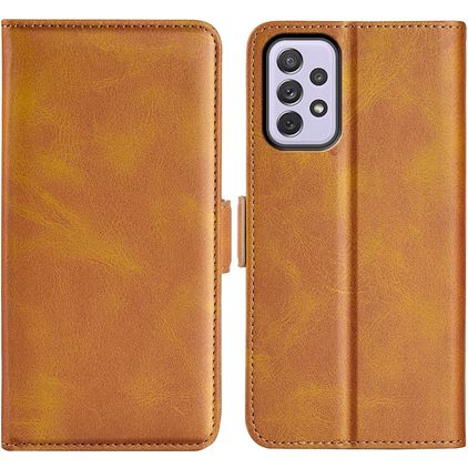 Mobigear Slim Magnet Samsung Galaxy A73 Hülle Klapphülle Geldbörse - Cognac