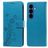 Mobigear Flowers Samsung Galaxy S26 Hülle Klapphülle Geldbörse - Blau