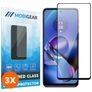 Mobigear Premium Motorola Moto G54 Panzerglas Gehärtetes Glas Displayschutz - Hüllenfreundlich - Schwarz (3er Pack)