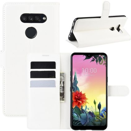 Mobigear Classic LG K50s Hülle Klapphülle Geldbörse - Weiß