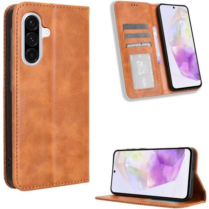 Mobigear Sensation Samsung Galaxy A56 Hülle Klapphülle Geldbörse - Braun