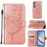 Mobigear Butterfly Samsung Galaxy A35 Hülle Klapphülle Geldbörse - Roségold