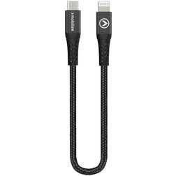 Mobilize Strong Nylon USB-C auf Apple Lightning Kabel 0.2 Meter - Schwarz