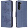 Mobigear Butterfly Samsung Galaxy S24 Plus Hülle Klapphülle Geldbörse - Blau