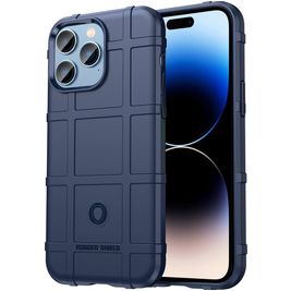 Mobigear Rugged Shield iPhone 14 Pro Max Hülle Flexibles TPU Backcover Stoßfest - Blau