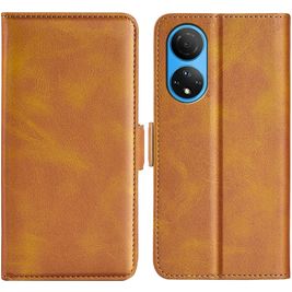 Mobigear Slim Magnet HONOR X7 Hülle Klapphülle Geldbörse - Cognac