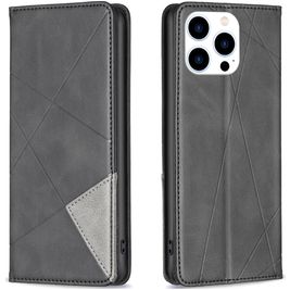 Mobigear Rhombus Slim iPhone 16 Pro Hülle Klapphülle - Schwarz