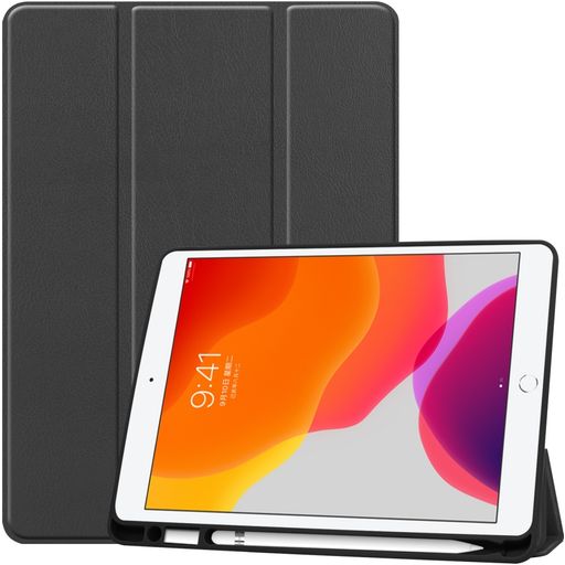 Mobigear Tri-Fold Gel iPad 7 (2019) Hülle Klapphülle + Stifthalter - Schwarz