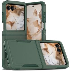 Mobigear Heavy Armor Motorola Razr 50 Hülle Hardcase Backcover Stoßfest - Dunkelgrün