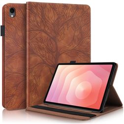 Mobigear Tree Samsung Galaxy Tab S11 Hülle Klapphülle + Stifthalter - Braun
