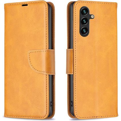 Mobigear Excellent Samsung Galaxy S25 FE Hülle Klapphülle Geldbörse - Cognac