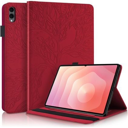 Mobigear Tree Samsung Galaxy Tab S11 Ultra Hülle Klapphülle + Stifthalter - Rot
