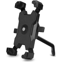 Mobigear PushHold Motorradhalterung Rückspiegel Klemme Universal - Schwarz