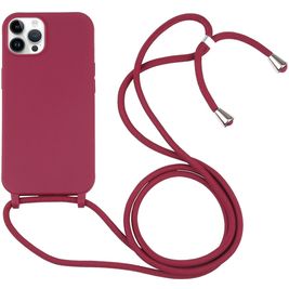 Mobigear Lanyard iPhone 16 Pro Silikon Handykette - Rot