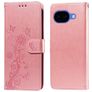 Mobigear Flowers Google Pixel 10a Hülle Klapphülle Geldbörse - Roségold