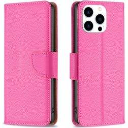 Mobigear Excellent iPhone 16 Pro Hülle Klapphülle Geldbörse - Magenta