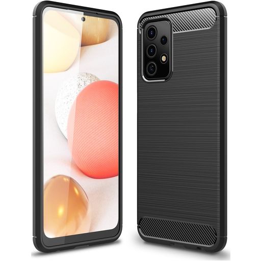 Mobigear Brushed Slim Samsung Galaxy A52s 5G Hülle Flexibles TPU Backcover - Schwarz