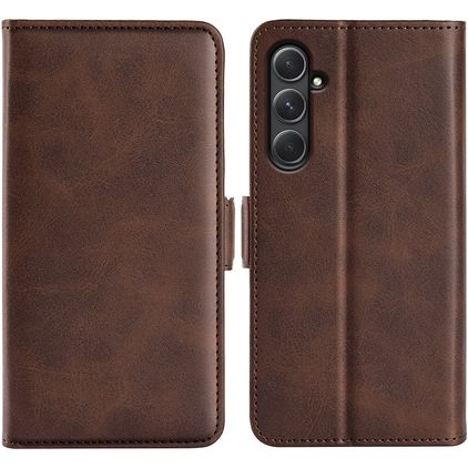 Mobigear Slim Magnet Samsung Galaxy A55 Hülle Klapphülle Geldbörse - Braun