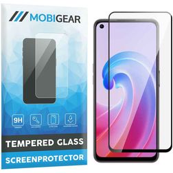Mobigear Premium OPPO A96 Panzerglas Displayschutz - Hüllenfreundlich - Schwarz